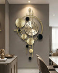 Gold And Black Modern Decorative & Wall Clock With Ornamental Design
