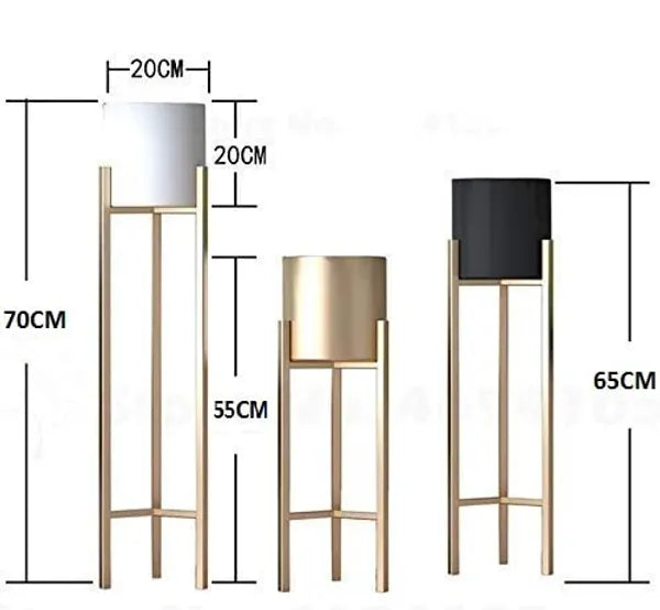 Gold Modern Metal Plant Stand With Planter Pot