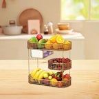 Gold Tierwire Fruit And Vegetable Storage Basket Stand