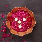 Rose Gold Handcrafted lotus Bowl Set For Home Decor And Pooja