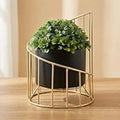 Gold Modernmetal Plant Stand Withplanter Pot Decorative Indoor Tabletop Holder