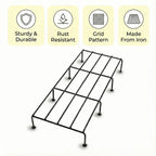 Black Tier metal Plant Stand With Grid Pattern Design