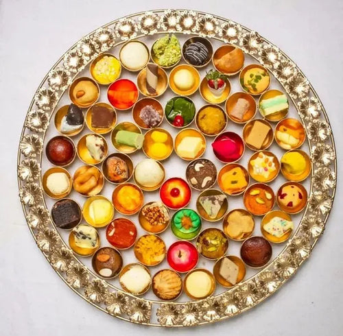 Assorted Miniature Desserts And Sweets Collection In Decorative Tray