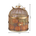 Gold Decorative Birdcage Fruit Basket With Mesh Domefinish