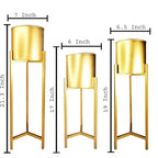 Gold Metal Plant Stand Set of 3 With finish Planters