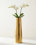 Gold Hammeredvase Tall Tapered Metal Flower Vase