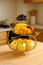 Gold Tierbird Design Fruit Basket Stand