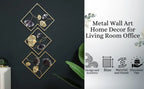 Gold And Grey Metal Wall Art & Grey Ginkgo Leaf Design