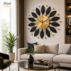 Metal Wall Clock Black | Large 60 CM | Luxury Home Decor Clock for Living Room