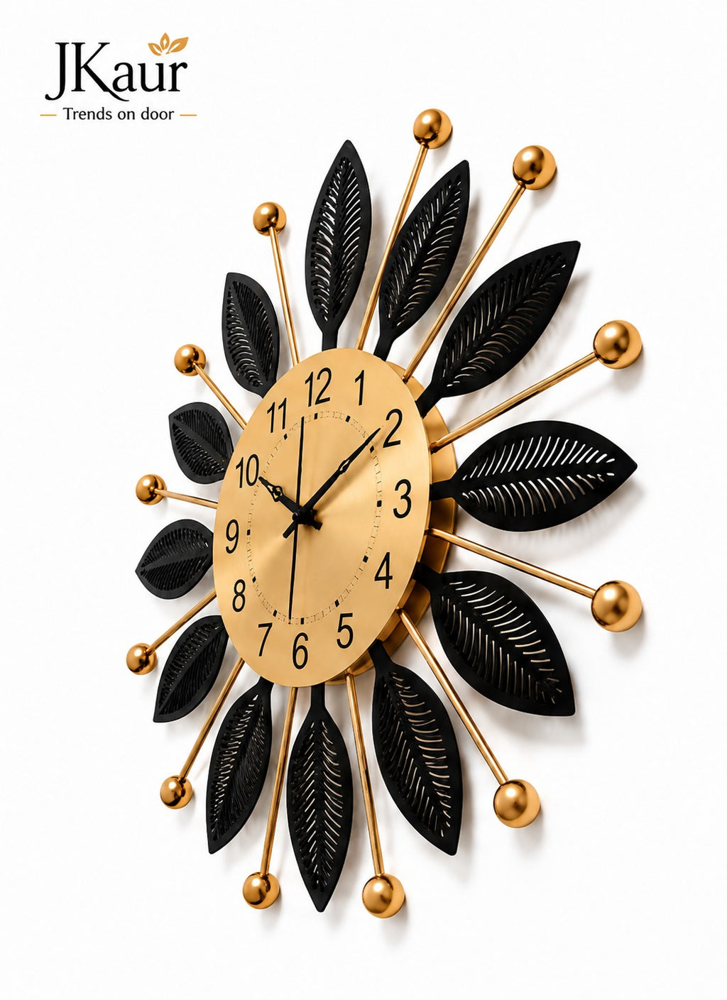 Metal Wall Clock Black | Large 60 CM | Luxury Home Decor Clock for Living Room