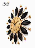 Metal Wall Clock Black | Large 60 CM | Luxury Home Decor Clock for Living Room