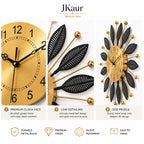 Metal Wall Clock Black | Large 60 CM | Luxury Home Decor Clock for Living Room