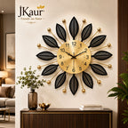 Metal Wall Clock Black | Large 60 CM | Luxury Home Decor Clock for Living Room