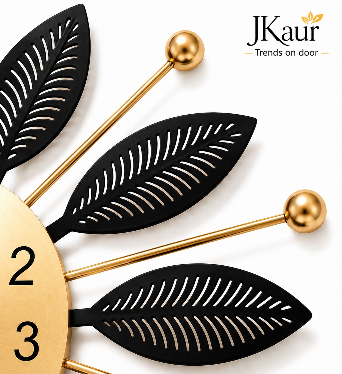 Metal Wall Clock Black | Large 60 CM | Luxury Home Decor Clock for Living Room
