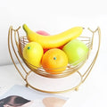 Gold Wire Fruit Basket Stand With Swinging Design