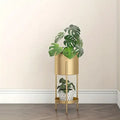 Banjara Decor Gold Tiermetal Plant Stand With Circular Shelves For Indoor Plants