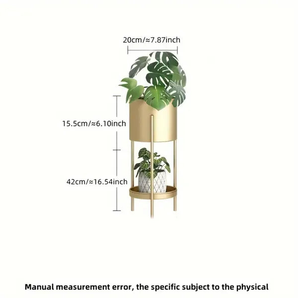 Banjara Decor Gold Tiermetal Plant Stand With Circular Shelves For Indoor Plants