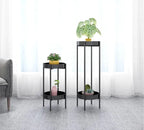 Banjara Decor Gold And Black Two Tier Metal Plant Stand Set Withandfinish