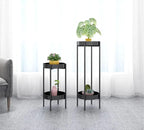 Banjara Decor Gold And Black Two Tier Metal Plant Stand Set Withandfinish