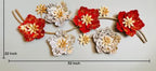 Gold Decorative Metal Flower Wall Art Set With accents