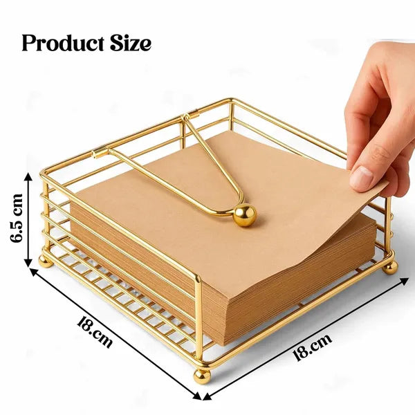 Gold Wire Napkin Holder With Coaster
