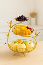 Gold Tierbird Design Fruit Basket Stand