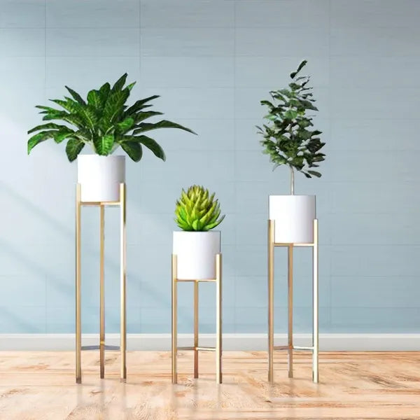 Gold Modern Minimalist Metal Plant Stand Frame Floor Planters For Home Decor