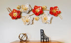 Gold Decorative Metal Flower Wall Art Set With accents