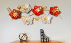 Gold Decorative Metal Flower Wall Art Set With accents