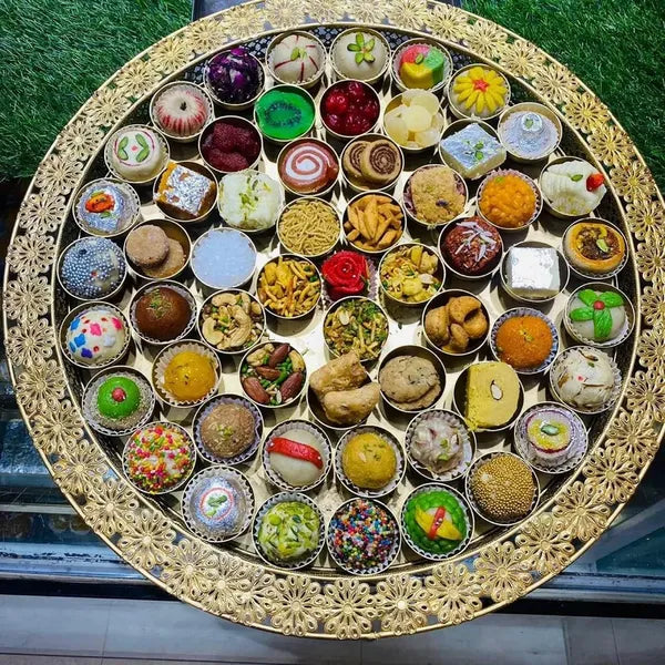 Assorted Miniature Desserts And Sweets Collection In Decorative Tray