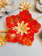 Gold Decorative Metal Flower Wall Art Set With accents