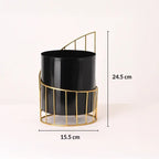 Gold Modernmetal Plant Stand Withplanter Pot Decorative Indoor Tabletop Holder