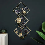 Gold And Grey Metal Wall Art & Grey Ginkgo Leaf Design
