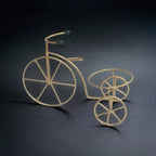 Beige And Green Decorative Metal Tricycle Planter Stand With Potframe