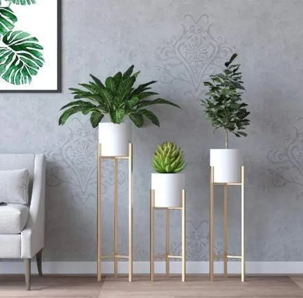 Gold Modern Minimalist Metal Plant Stand Frame Floor Planters For Home Decor