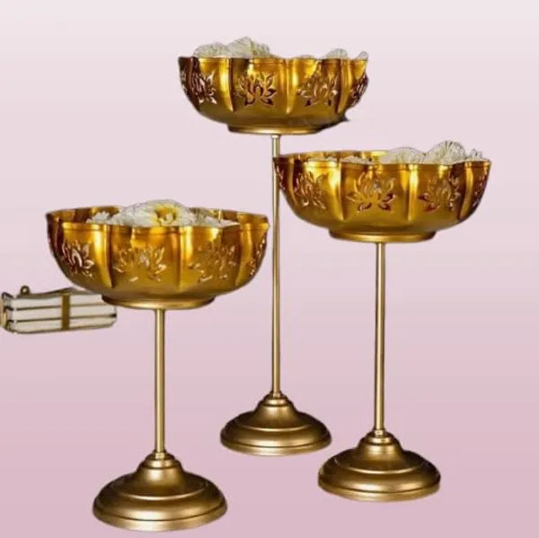 Gold Decorative Pedestal Bowl Set