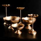 Gold Hammeredtone Metal Tiered Serving Bowls Set