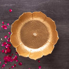 Rose Gold Handcrafted lotus Bowl Set For Home Decor And Pooja