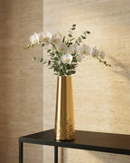 Gold Hammeredvase Tall Tapered Metal Flower Vase