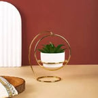 Gold Modern Spherical Hanging Plant Holder Stand Withfinish