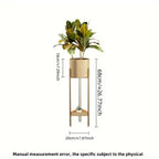 Gold Moderntone Metal Plant Stand Set With Storage Shelf