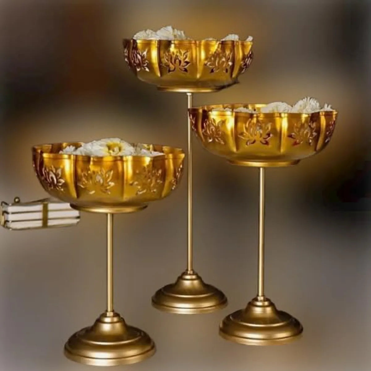 Gold Decorative Pedestal Bowl Set