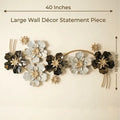 Silver And Gold Silver Andfloral Metal Wall Art Decoration