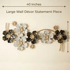 Silver And Gold Silver Andfloral Metal Wall Art Decoration